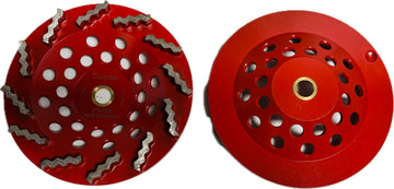 7" S-Shaped Diamond Cup Wheel | 5/8"-11 Arbor | Medium Bond | Coarse