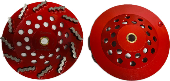 7" S-Shaped Diamond Cup Wheel | 5/8"-11 Arbor | Medium Bond | Coarse