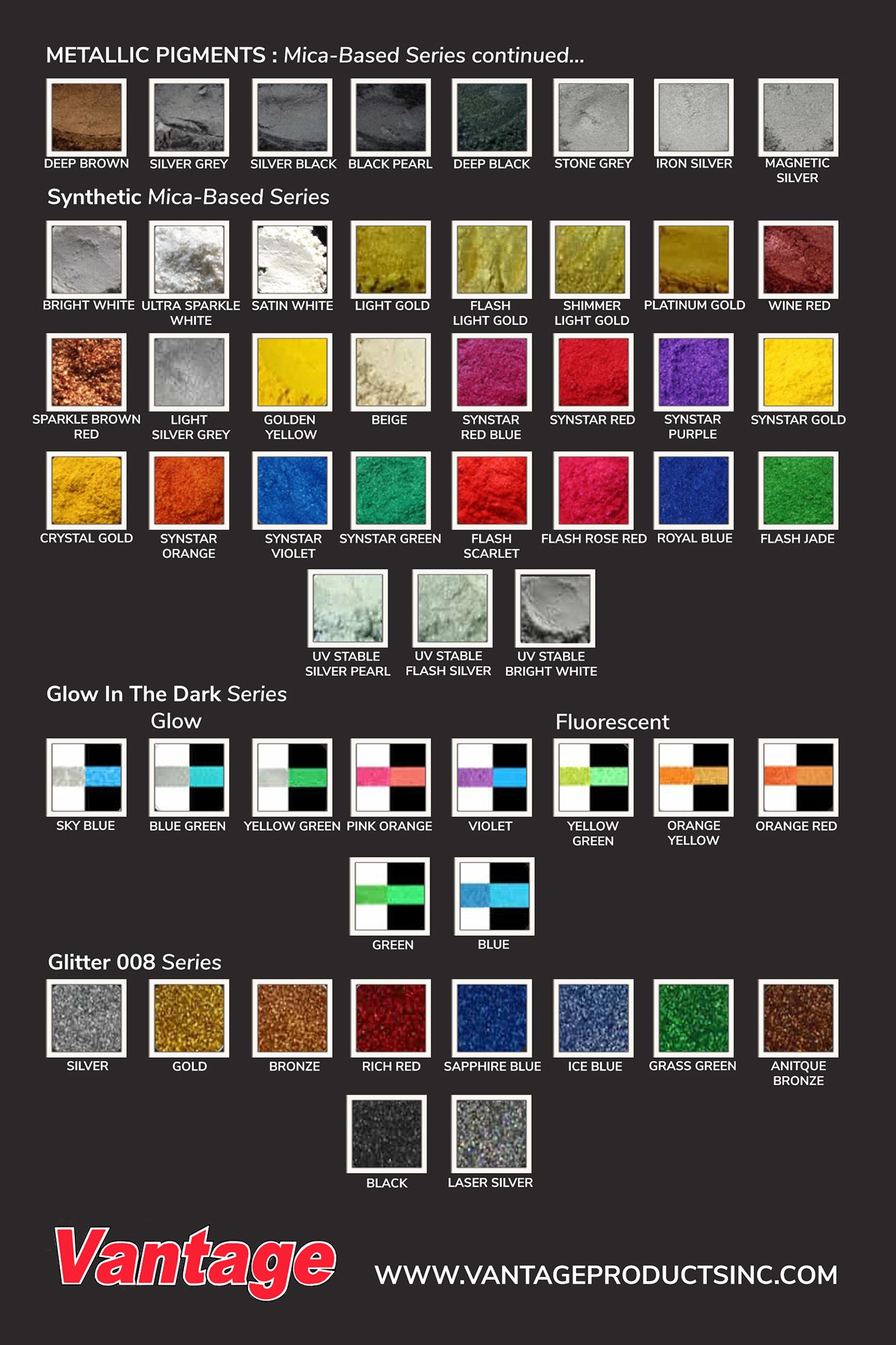 Glow, Fluorescent & Glitter Series