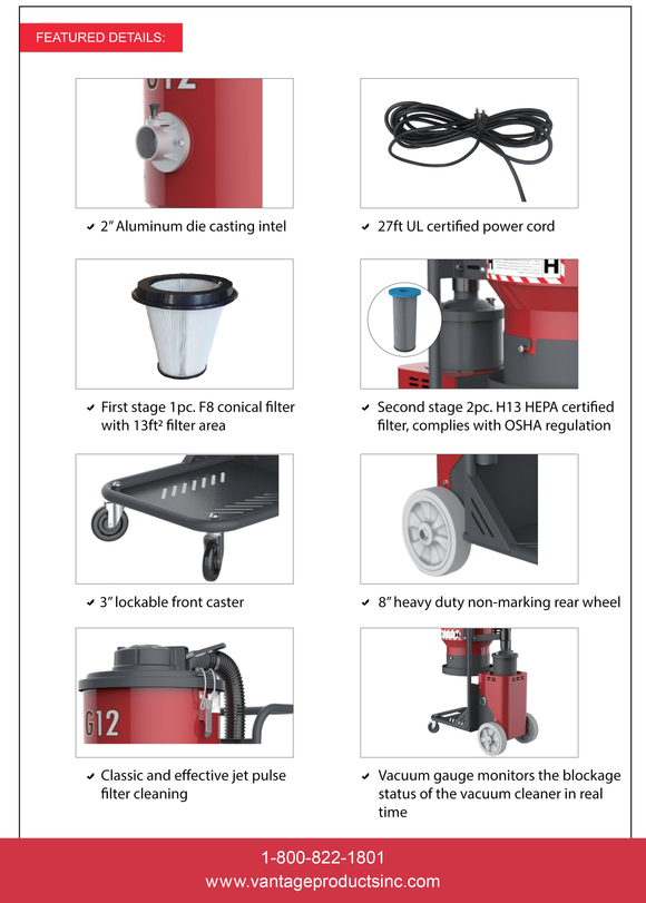 Vantage Red Vacuum VFG-G12